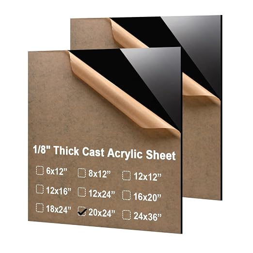 KINLINK 20x24 Plexiglass Sheets 1/8 inch Thick - 3mm Black Cast Acrylic Sheet by KINLINK