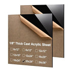 KINLINK 20x24 Plexiglass Sheets 1/8 inch Thick - 3mm Black Cast Acrylic Sheet by KINLINK