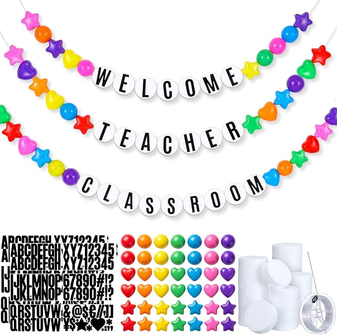 Thenshop 70 Pcs Classroom Teacher Desk Decor DIY Teacher Table Skirt Giant - Image 4