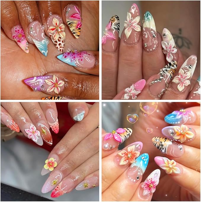2PCS 3D Flower Silicone Nail Molds, Hawaii Hibiscus Floral Cherry Blossom | - Image 5