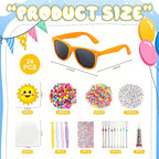 Cinrobiye 24 Set DIY Sunglasses Kit, Color Your Own Sunglasses Craft Activity - Image 2