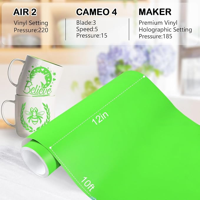 WRAPXPERT Lime Green Permanent Vinyl, DIY Home Decor and Car Decal, Lime Green - Image 5