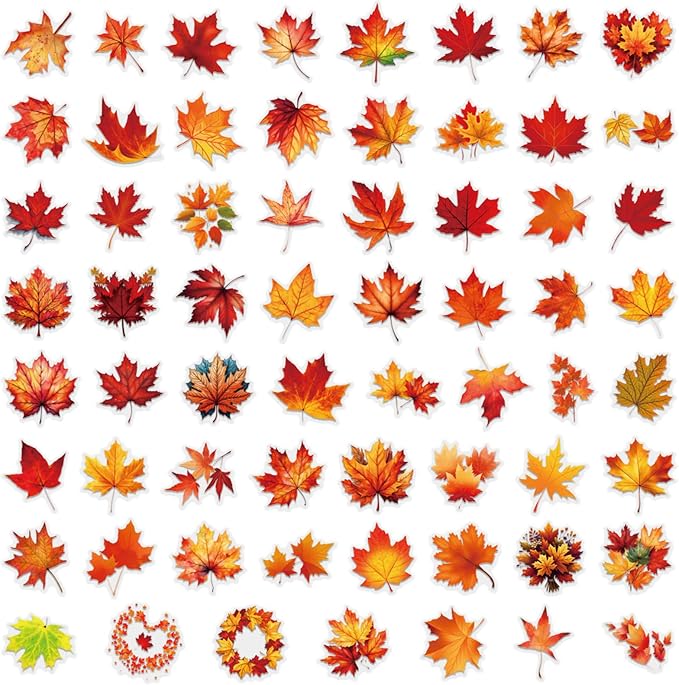 Fall Maple Leaf Stickers, Waterproof PET Vinyl Decals - Image 6