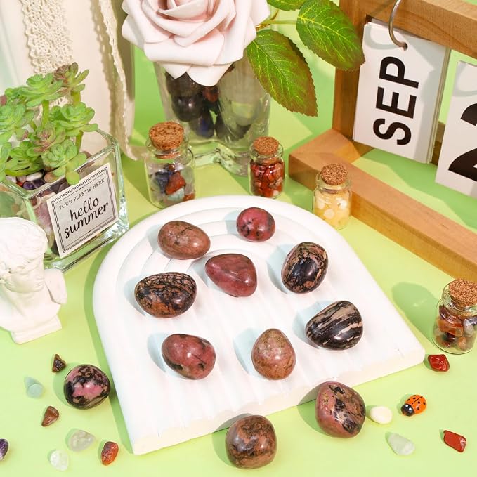 DUQGUHO Rhodonite Crystals Healing Crystal Stones Set Natural Crystals Bulk - Image 3