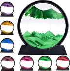 rysnwsu 3D Dynamic Sand Art Liquid Motion, Moving Sand Art Picture Round Glass by rysnwsu