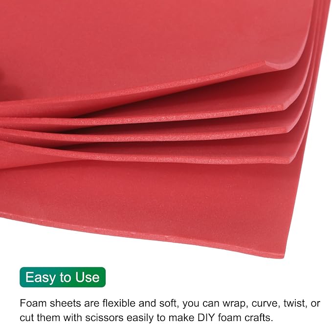 MECCANIXITY EVA Foam Sheets Red 35.4 Inch x 19.7 Inch 2mm Thick Crafts Foam EVA - Image 3