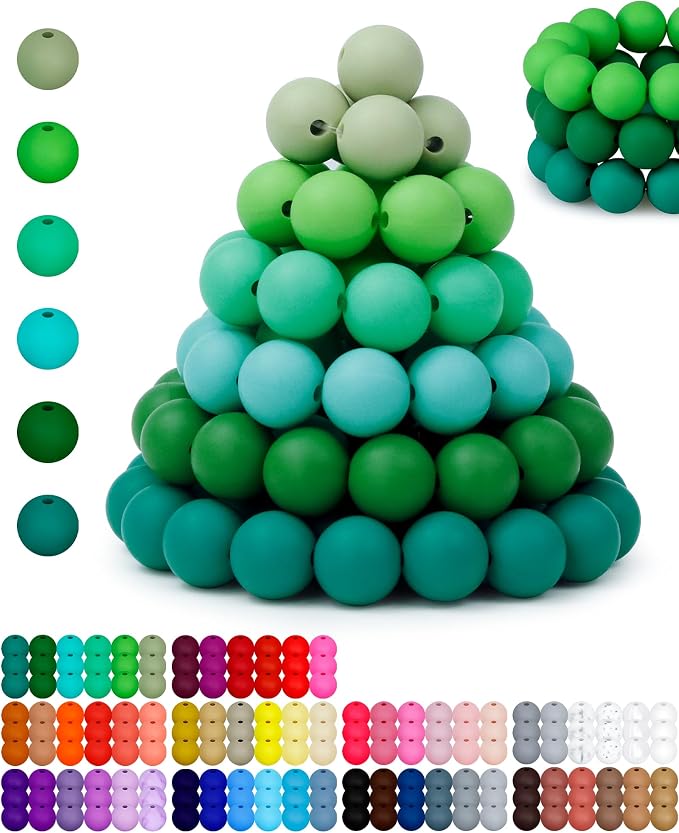160PCS FIVEIZERO 12mm Silicone Beads by FIVEIZERO