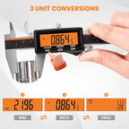 HARDELL Digital Caliper 12" USB-C Charging – Orange Display, Non-Backlit | - Image 4