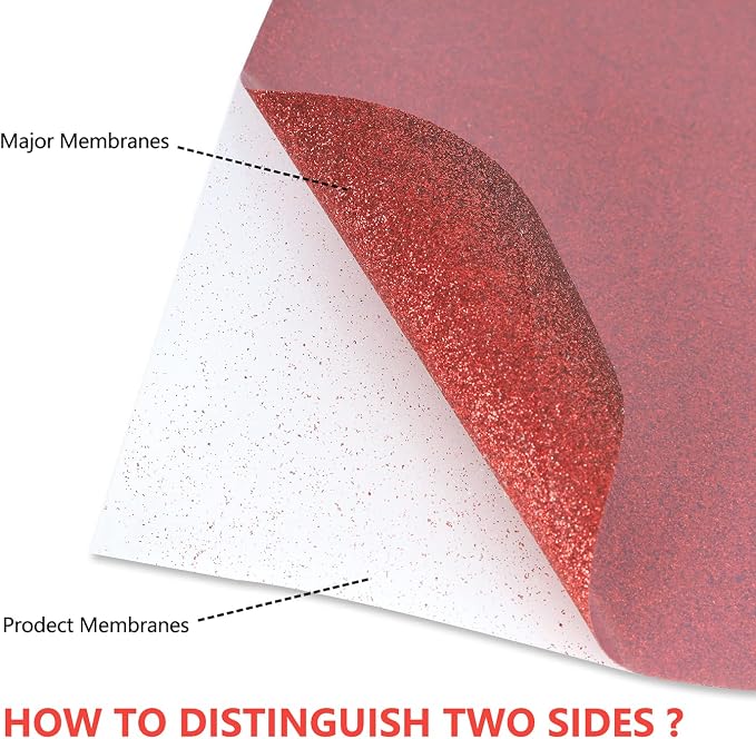 guangyintong Glitter Heat Transfer Vinyl HTV Rolls, Glitter Red HTV Vinyl - Image 4