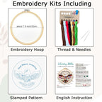 Nuberlic Embroidery Kits for Beginner Adults, God Bless America Eagle Cross - Image 6