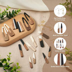 FASHEWELRY 16Pcs Teardrop Resin Wood Earrings Charms Long Drop Shape Wooden - Image 5