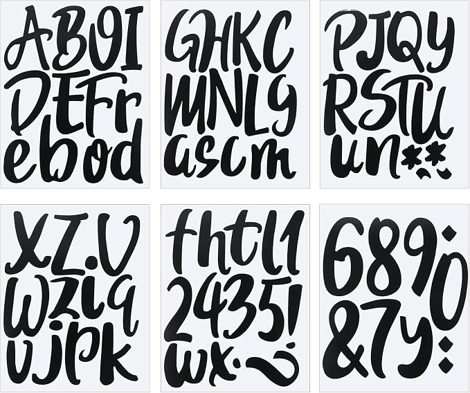 Outus 576 Pcs 8 Sheets Letters Stickers Vinyl Alphabet Number Decals Back to by Outus
