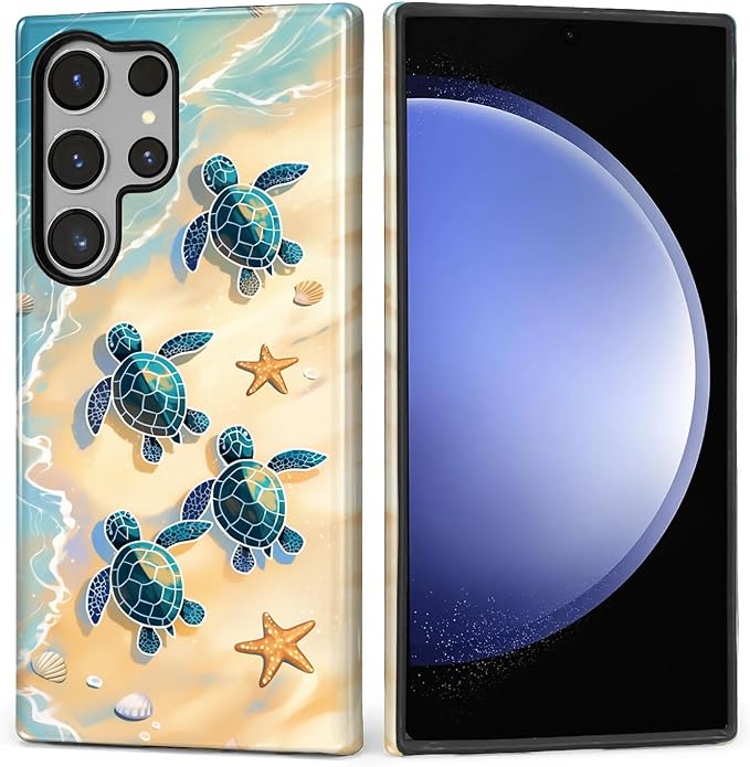 for Samsung Galaxy S24 Ultra Case, Sea Turtle Beach Pattern Glossy 2 in 1 - Image 3