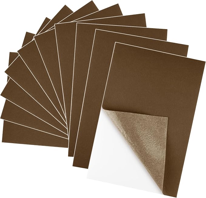 10PCS Brown Self Adhesive Felt Fabric Sheets Sticky Felt Sheets by Bringsparkletoeverydaylife