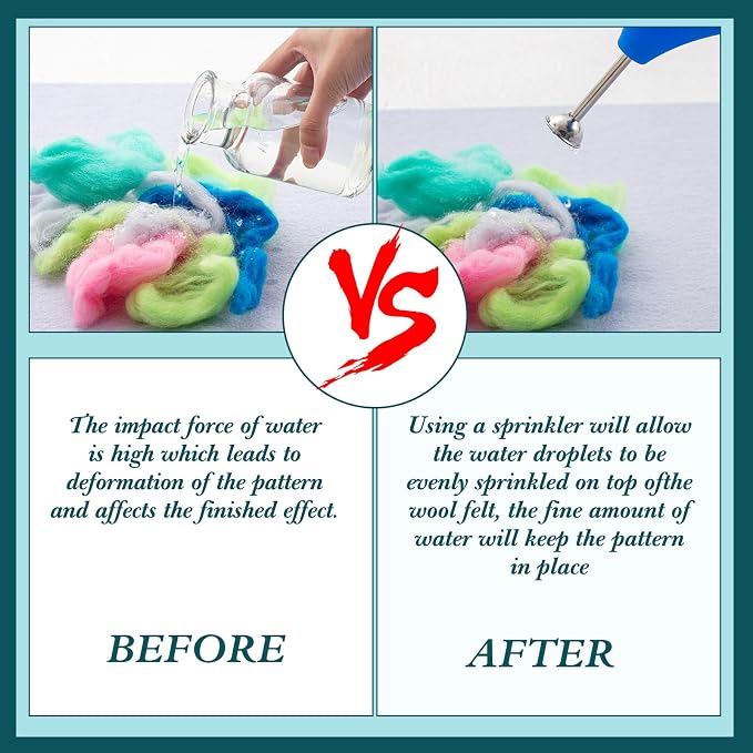 Ziliny 2 Pcs Wet Felting Tool Set, Ball Brause Sprinkler Squeeze Flower - Image 4
