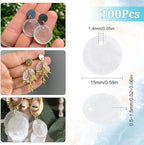 SUNNYCLUE 1 Box 100Pcs Shell Charms Seashell Charm Capiz Shells 15mm Flat Round - Image 2