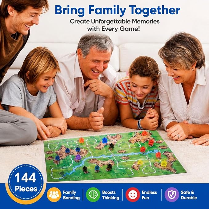 Meeples Game Tokens, 144 Pieces, 6 Colors, Translucent Game Pieces | Board Game - Image 6