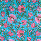 E-Tailor® Indian Ethnic 100% Cotton Voile Running Hand Block Print Natural - Image 2