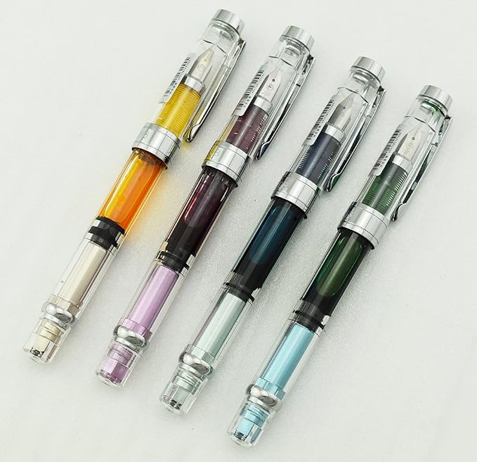 Lanxivi Yongsheng 3008 Piston Fountain Pen EF Extra Fine Nib, Transparent - Image 7