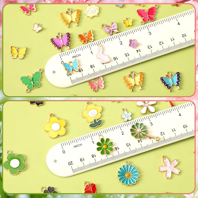 MARFOREVER 120 PCS Flower Butterfly Charms - Image 4
