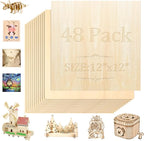 48 Pack Basswood Sheets 12"x12"x1/8" 3mm Basswood by QSJQllo