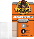 Gorilla Tough & Clear Double Sided Tape Squares, 24 1" Pre-Cut Mounting Squares by Gorilla