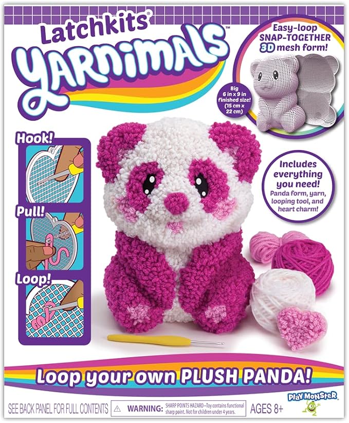 Yarnimals — Panda — Loop Your Own Panda — Craft Kit — Make Your Own Animal Toy by PlayMonster