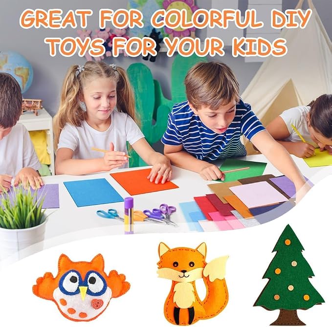 Ainiv 40pcs 8×12 inches Coloured Felt Fabric Sheets, Fabrics DIY Craftwork - Image 6