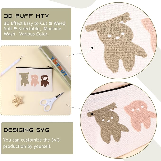 Tintnut Clay Creek Puff Heat Transfer Vinyl Roll, easy cut & weed, stretch - Image 5