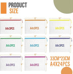 YOPCDJ 24pcs Mesh Zipper Pouch Bags Puzzle Storage Bags, A4 13x9 Inches Large - Image 2