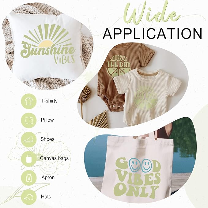 Tintnut Pear Green HTV Heat Transfer Vinyl, 10inx6ft Iron on Vinyl | Neutral - Image 4