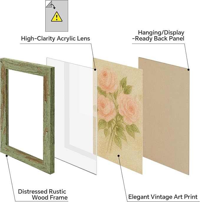 puthiac 4x6 Rustic Farmhouse Picture Frame, Weathered Green, 1 Pack | - Image 3