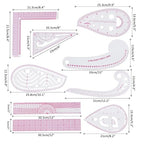 Fashion Clear Metric Sewing Ruler Set, French Curve Pattern Ruler Kit - Image 2