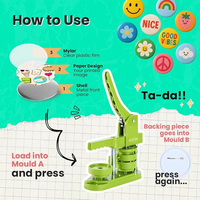 Button Maker Machine 2.25 Inch Pin Maker Kit - Image 7