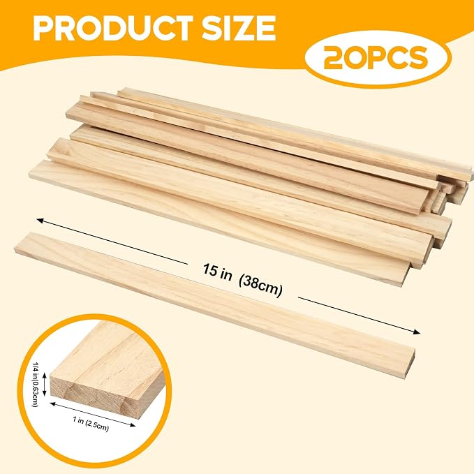 Wood Strips Slats Square Wooden Dowels - Image 3
