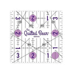 The Quilted Bear Square Quilting Ruler, Transparent Acrylic, 3.5" x 3.5" | by TheQuiltedBearsProducts