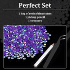 2500pcs 5mm Resin Rhinestones Bulk, Dark Purple AB Flatback Round Jelly - Image 4