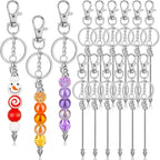 ROADPLUM 12 Pcs Beadable Keychain Bar, Alloy Blank Key Chain Accessories Bulk by ROADPLUM