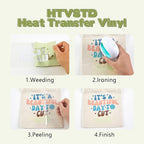 HTVSTD Tea Green Boho HTV Heat Transfer Vinyl 8pcs 12×10in Iron on Vinyl | - Image 3