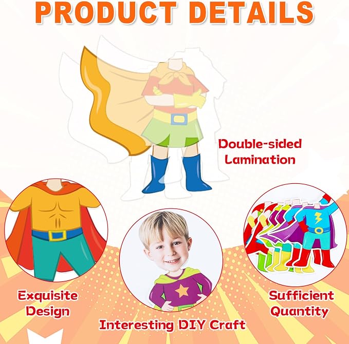 48Pcs Super Themed Cutouts Bulletin Board Decorations Hero Theme Paper Cut Outs - Image 3