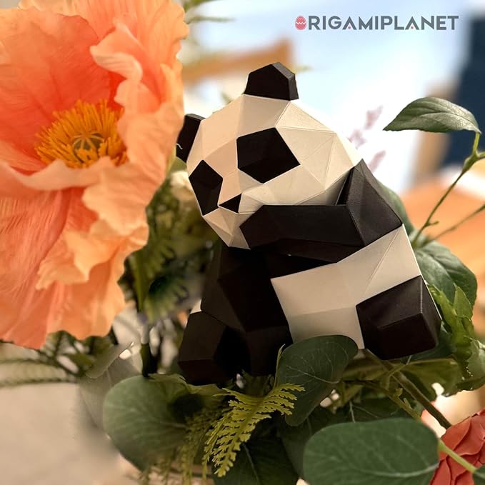 3D Panda Fanfan Origami Paper Craft Kit, Fun DIY Pre-Cut 3D Paper Art Model - Image 3