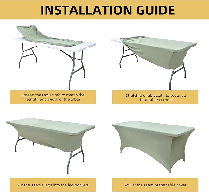 10-Pack 6ft Spandex Table Covers - Image 5