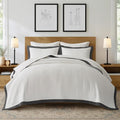 EVERGRACE Cotton Border Frame Tack-Stitch Quilt Bedding Set King Size, Coastal by EVERGRACEHOME