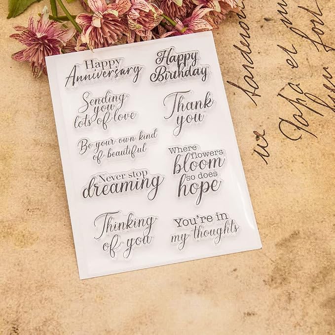 Happy Anniversary Greetings Blessings Silicone Clear Stamps Cards - Image 4