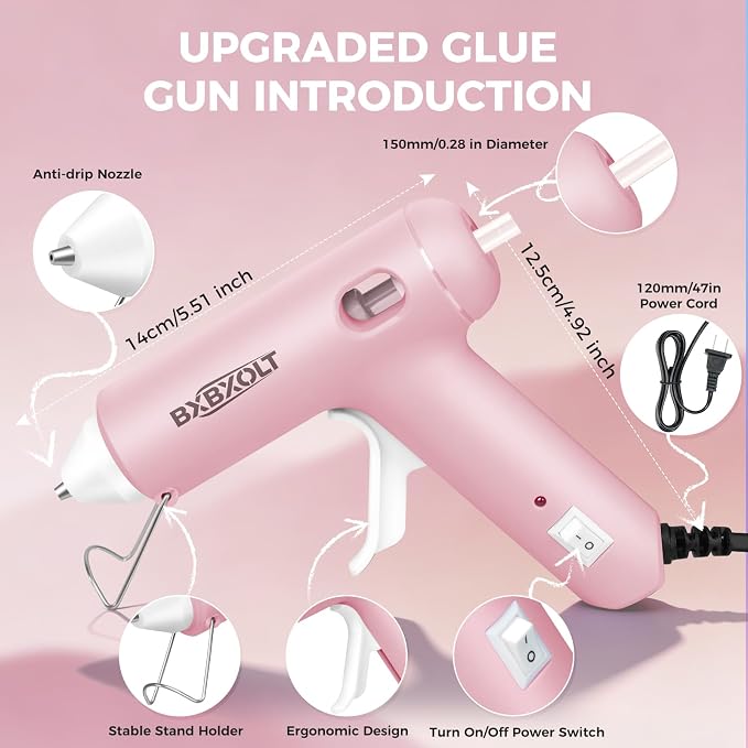 Mini Hot Glue Gun Set with 30 Glue Sticks, Fast Preheating Hot Melt - Image 3