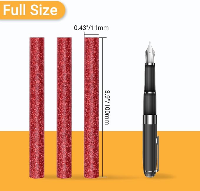 Glitter Red Hot Melt Glue Stick, Manarty 48 PCS Full Size Hot Melt Glue Sticks - Image 2
