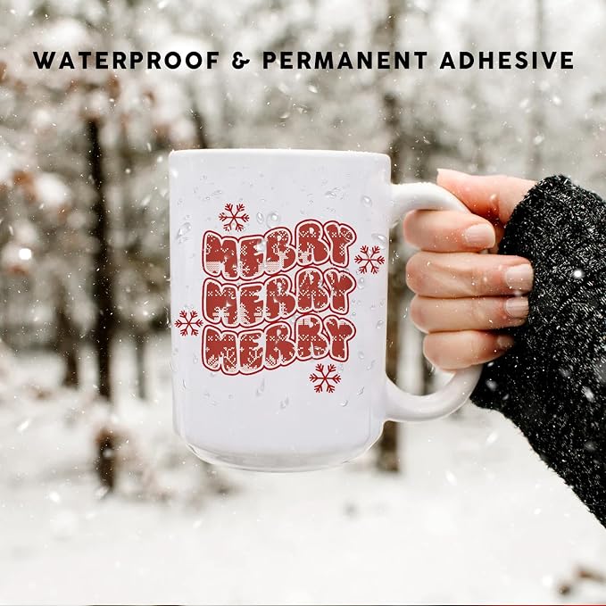 Ugly Sweater Permanent Adhesive Vinyl 12 Sheets 12'' x 10'' | Red Green Trees - Image 5