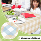 Smiry Rectangle Table Cloth, Waterproof Vinyl Tablecloth - Image 2