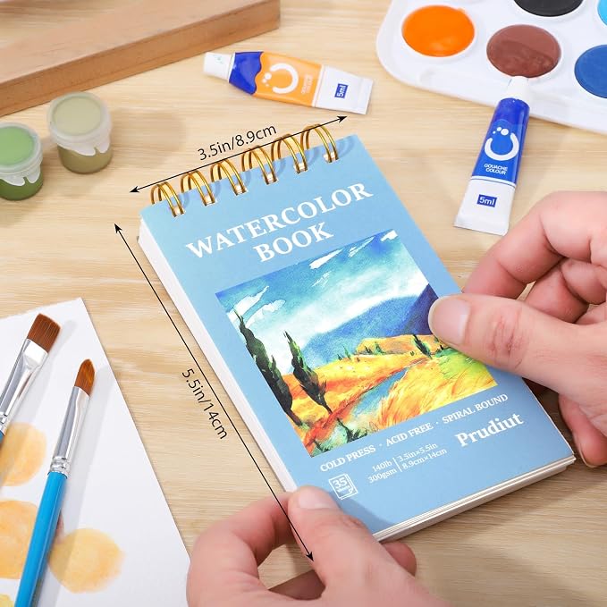 35 Sheets Watercolor Paper Pad 3.5x5.5 Inch, 140 lb/300 GSM Cold Press Water - Image 2