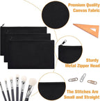 ZeeDix Canvas Zipper Pouch Bulk – 8.3 x 5 Inches Cotton Canvas Pouches - Image 3